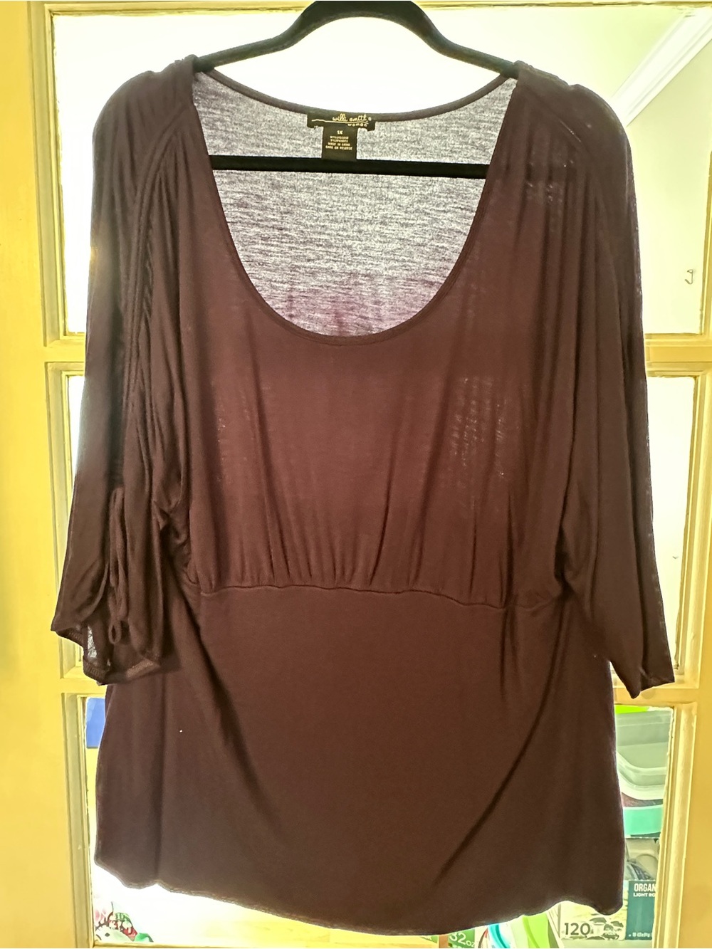 Willi Smith Scoop Neck Eggplant/Aubergine Women’s Top